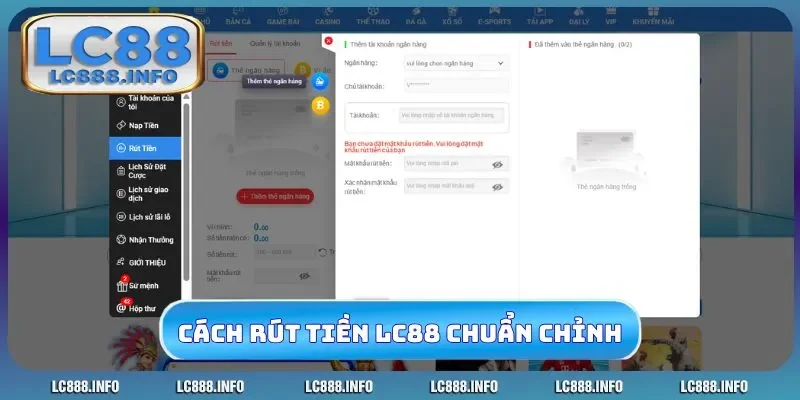 Cách rút tiền LC88 chuẩn không cần chỉnh