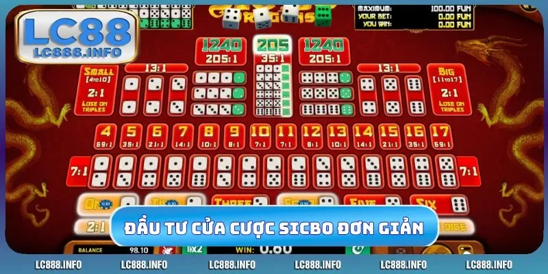 Đầu tư cửa cược Sicbo đơn giản