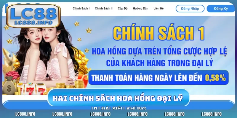 Hai chính sách hoa hồng đại lý LC88